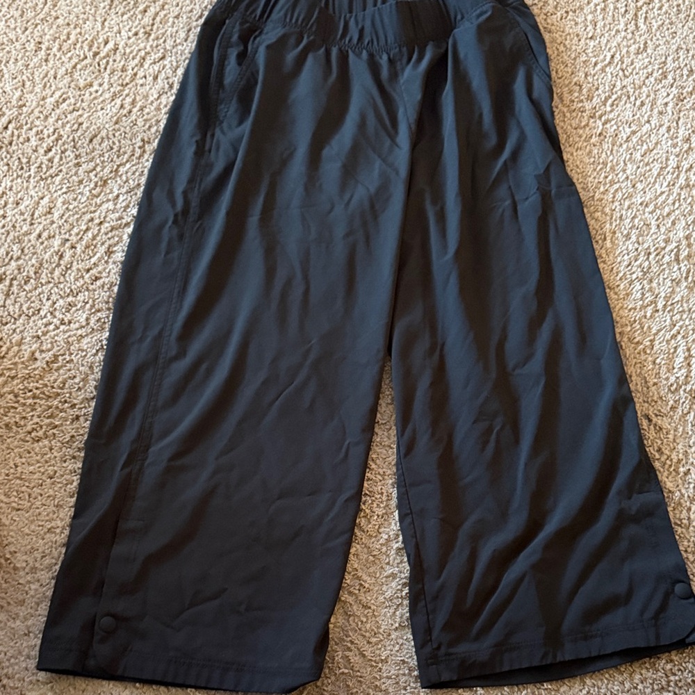 Black Wide-Leg nylon Pants